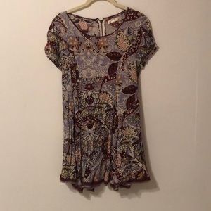 Silence and Noise Boho printed mini dress